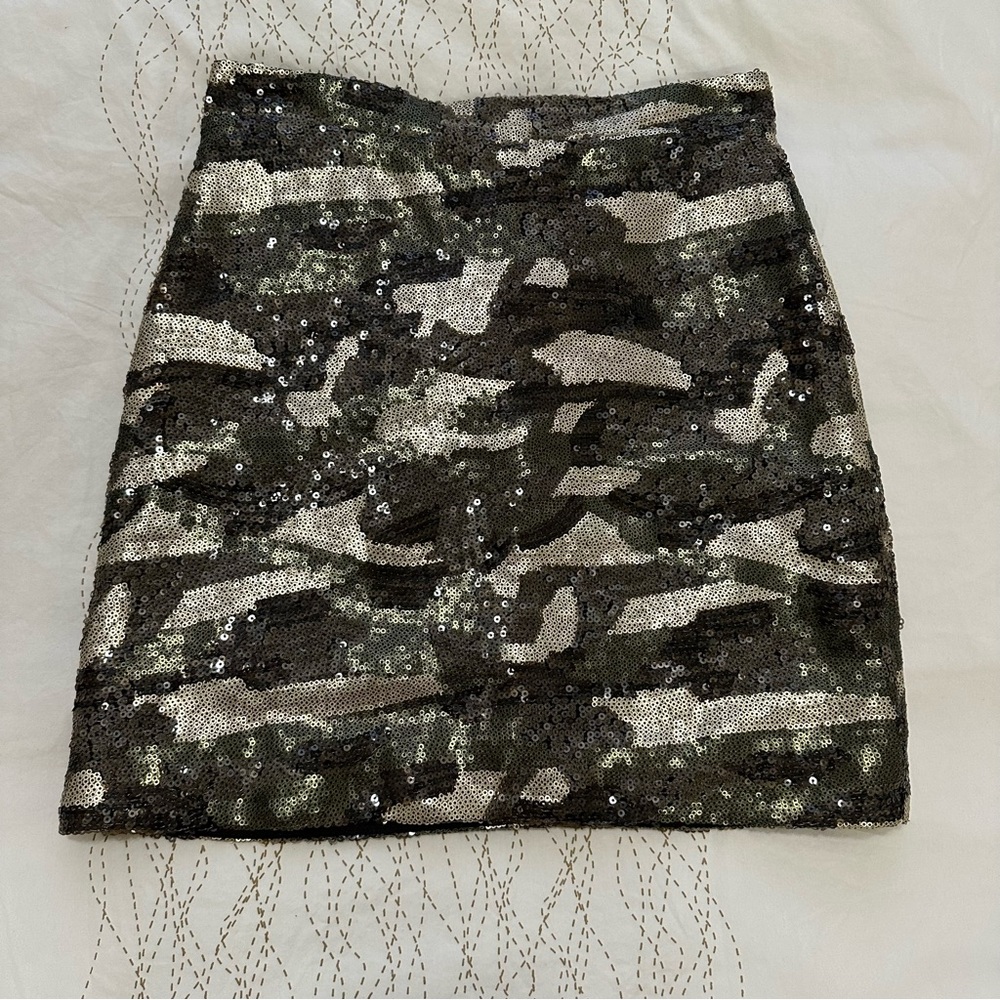 Top Shop Sequin camouflage skirt